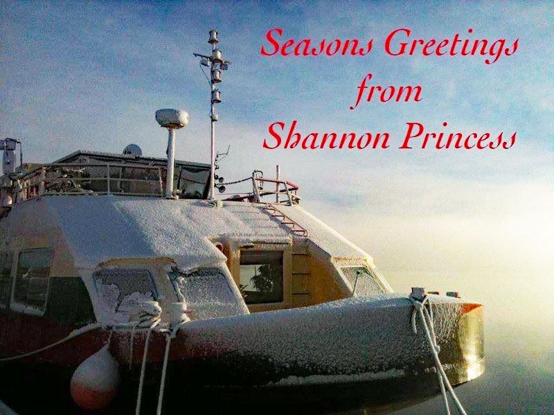 Frosty Irish Barge Shannon Princess Irish Hotel Barge Shannon Princess - frosty