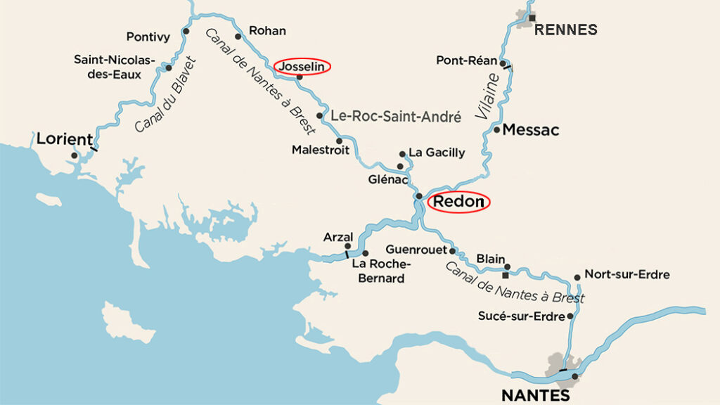 Map for Nymphea's itinerary in Brittany, France